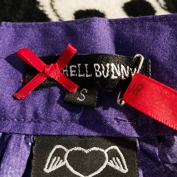 HELL BUNNY NWT Ombre purple black Haunt Graveyard circle skirt 1950s style SMALL - Picture 2 of 16